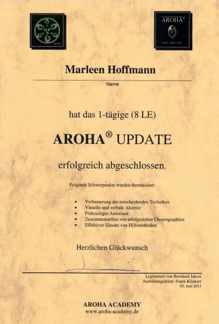 Marleen Littmann AROHA UPDATE 2013