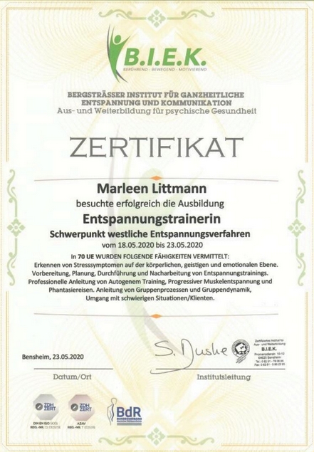 Marleen Littmann Entspannungstrainer westliche Entspannungsverfahren 2020