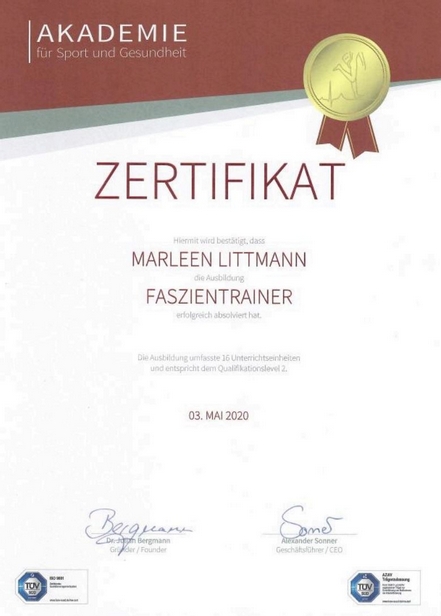 Marleen Littmann Faszientrainer 2020