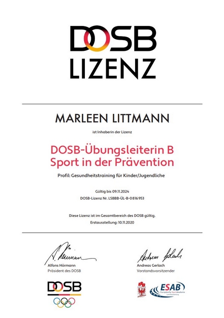 Marleen Littmann Lizenz B Kinder 2020 Teil 1