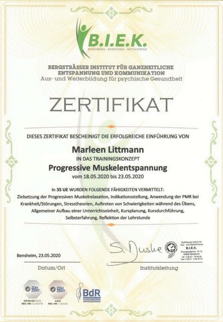 Marleen Littmann Progressive Muskelentspannung 2020