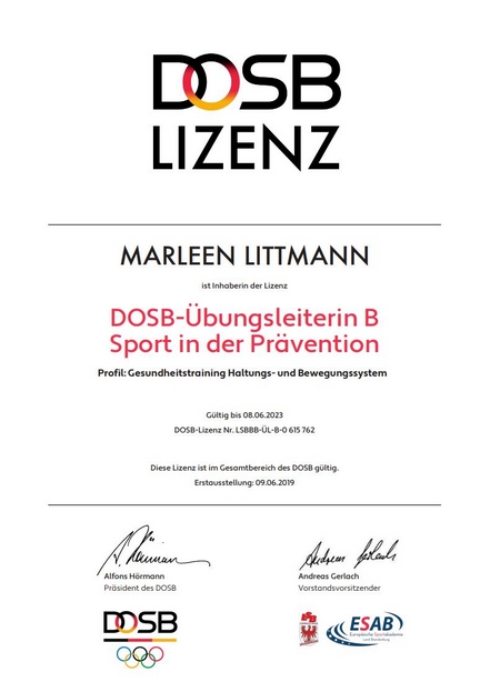 Marleen Littmann Trainer Lizenz B 2019 Teil 1