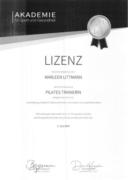 Marleen Littmann Pilates Trainerin 2024